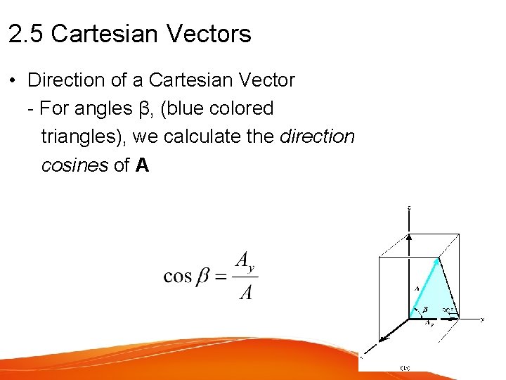 2. 5 Cartesian Vectors • Direction of a Cartesian Vector - For angles β,