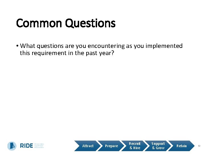 Common Questions • What questions are you encountering as you implemented this requirement in