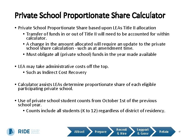 Private School Proportionate Share Calculator • Private School Proportionate Share based upon LEAs Title