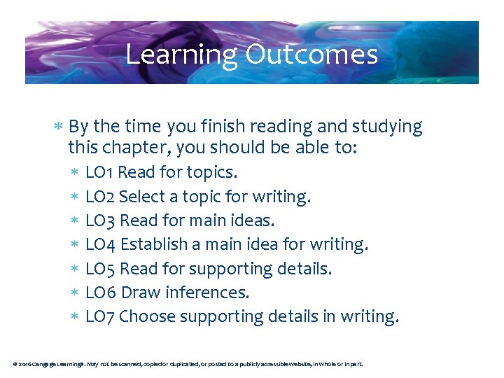 Learning Outcomes By the time you finish reading and studying this chapter, you should