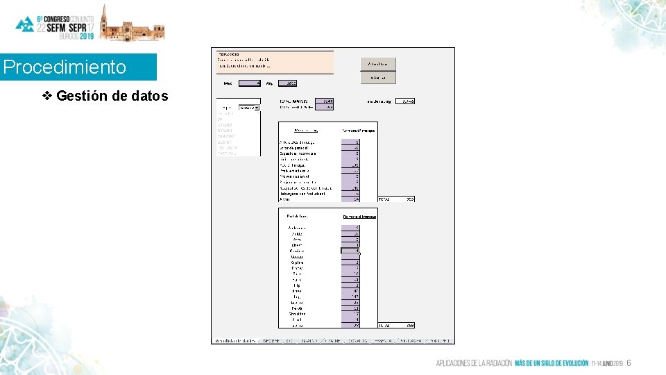 Procedimiento ❖ Gestión de datos 6 