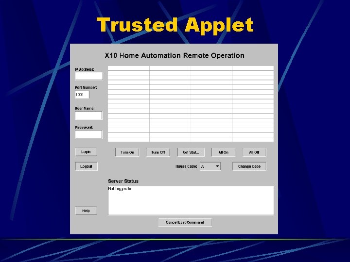 Trusted Applet 