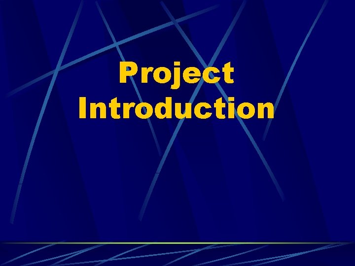 Project Introduction 