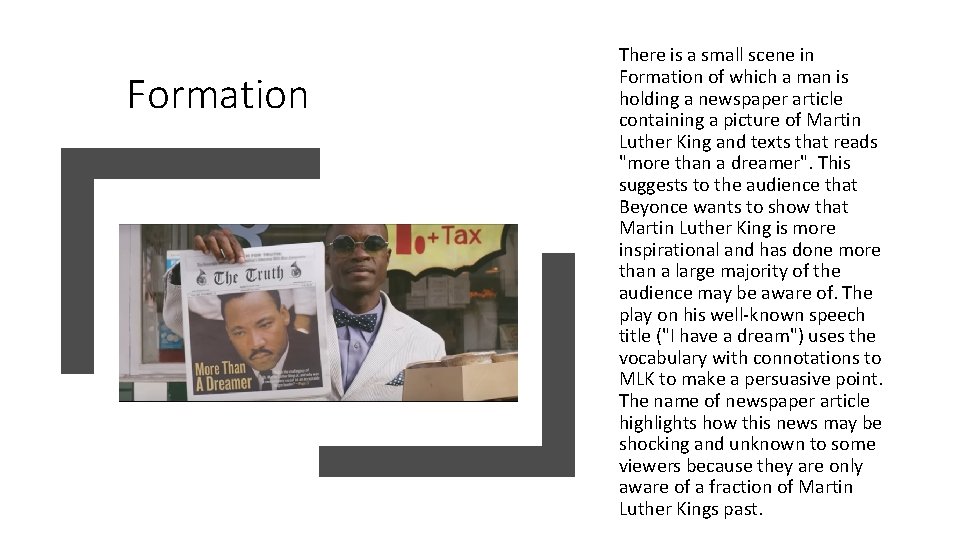 Formation There is a small scene in Formation of which a man is holding