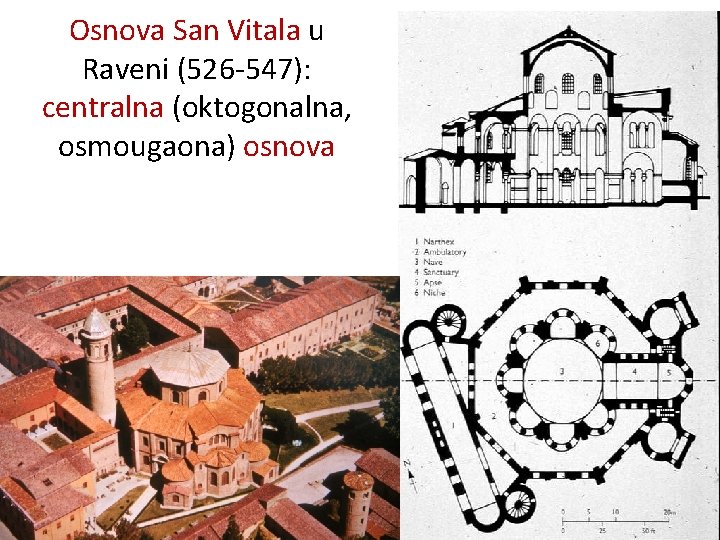 Osnova San Vitala u Raveni (526 -547): centralna (oktogonalna, osmougaona) osnova 