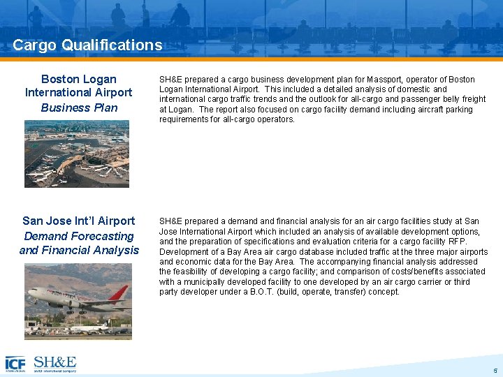 Cargo Qualifications Boston Logan International Airport Business Plan SH&E prepared a cargo business development