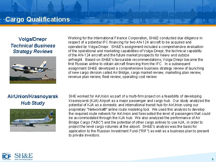 Cargo Qualifications Volga/Dnepr Technical Business Strategy Reviews Air. Union/Krasnoyarsk Hub Study Working for the