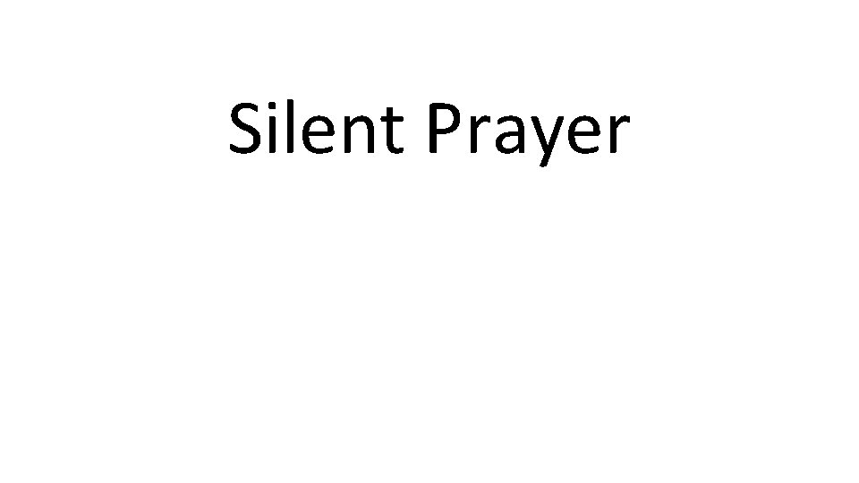 Silent Prayer 