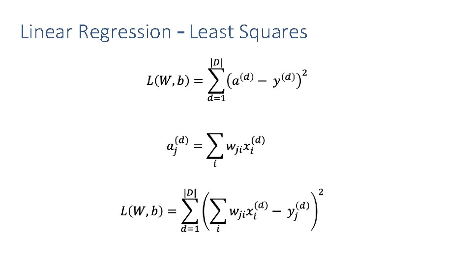 Linear Regression – Least Squares 