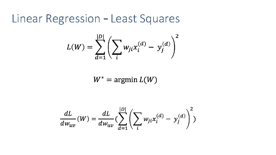 Linear Regression – Least Squares 