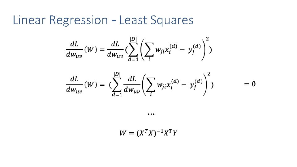Linear Regression – Least Squares … 