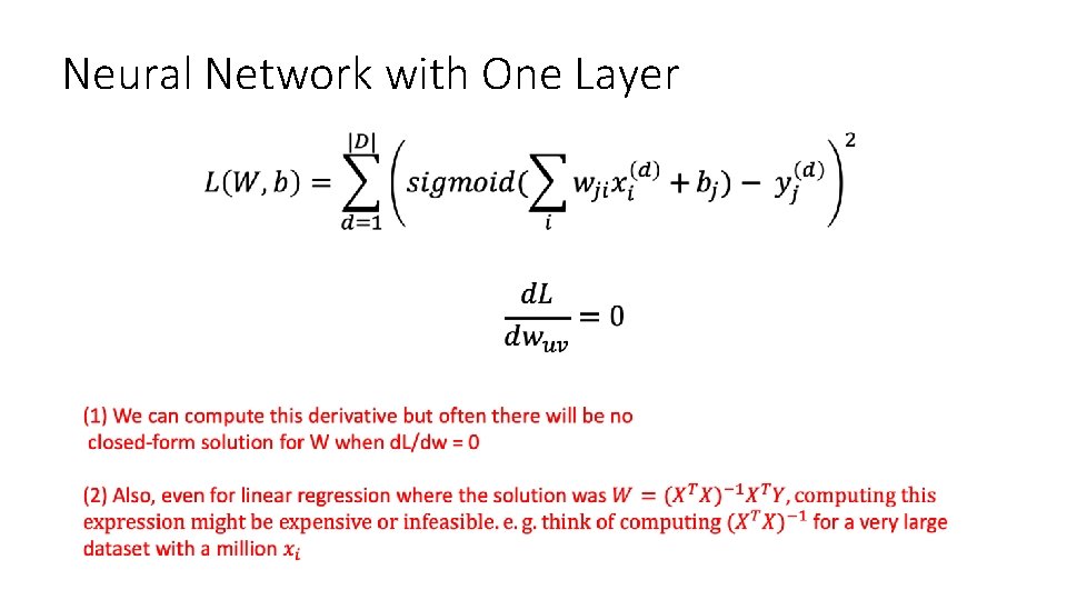 Neural Network with One Layer 