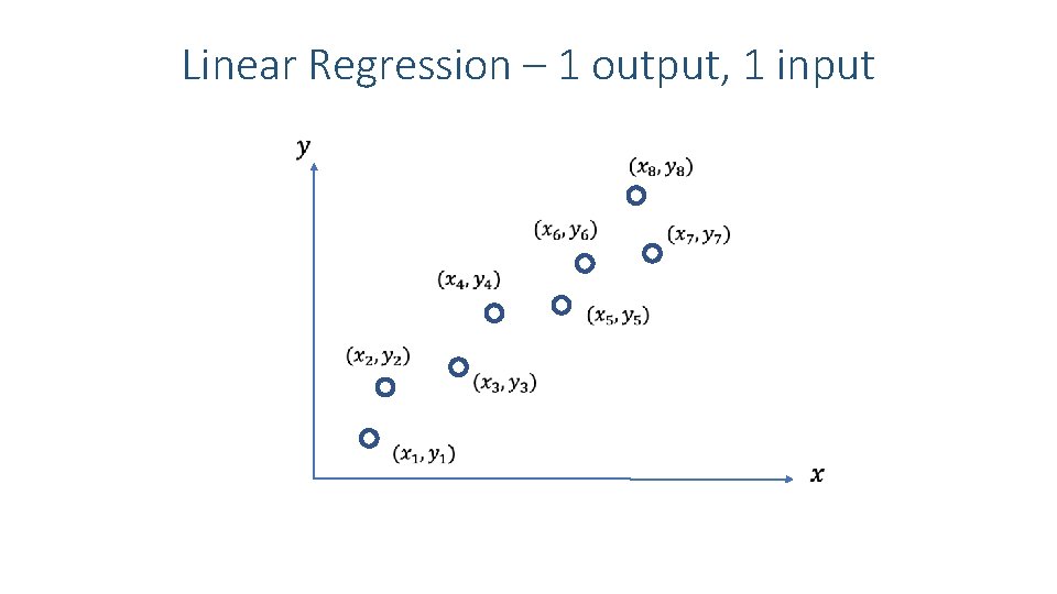 Linear Regression – 1 output, 1 input 