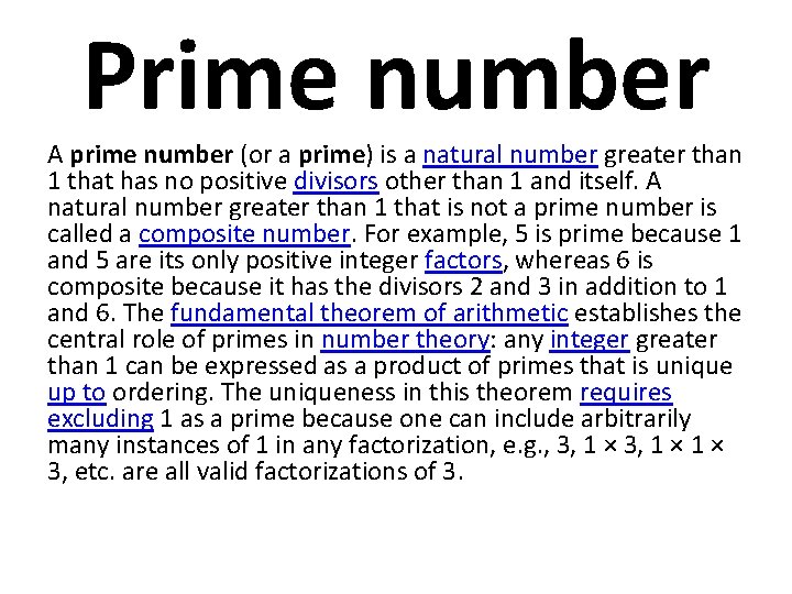 Prime Number Example Defimtions Mathematics 1 Definitions Symbols Terminology Logic Truth of