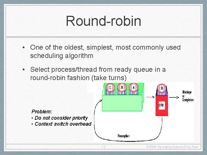 Operating Systems ECE 344 Lecture 10 Scheduling Ding