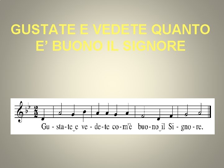 GUSTATE E VEDETE QUANTO E’ BUONO IL SIGNORE 
