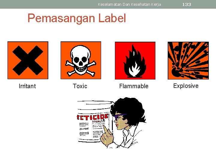 Keselamatan Dan Kesehatan Kerja 133 Pemasangan Label Irritant Toxic Flammable Explosive 