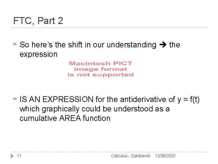 FTC, Part 2 So here’s the shift in our understanding the expression IS AN