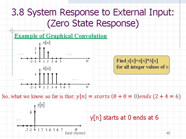 3. 8 System Response to External Input: (Zero State Response) Example of Graphical Convolution