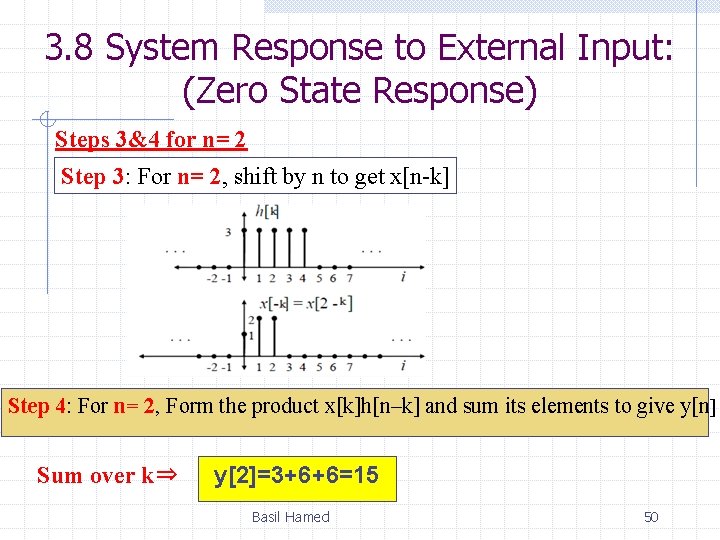 3. 8 System Response to External Input: (Zero State Response) Steps 3&4 for n=