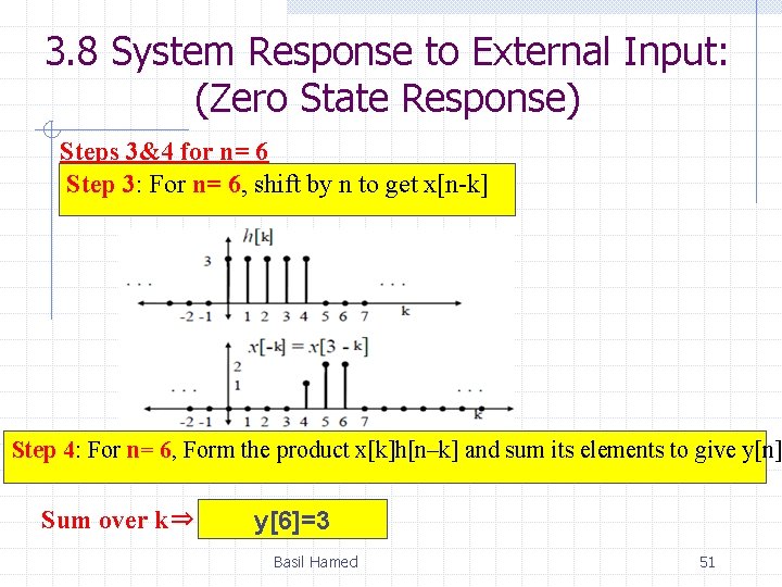 3. 8 System Response to External Input: (Zero State Response) Steps 3&4 for n=