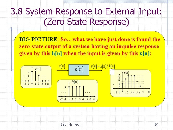 3. 8 System Response to External Input: (Zero State Response) BIG PICTURE: So…what we