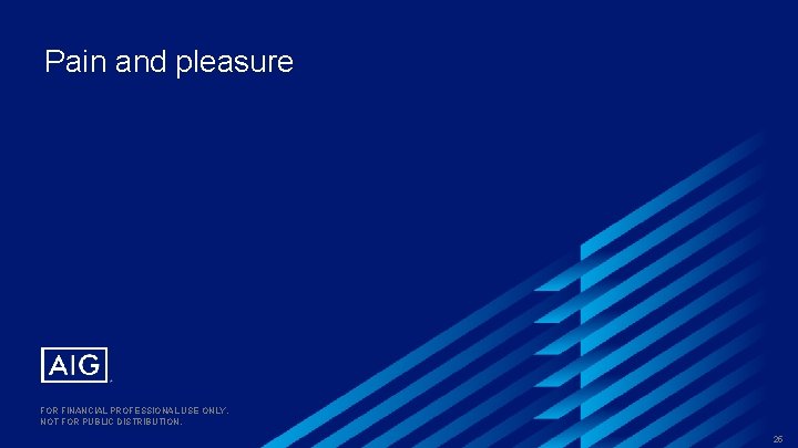 Pain and pleasure FOR FINANCIAL PROFESSIONAL USE ONLY. NOT FOR PUBLIC DISTRIBUTION. 25 