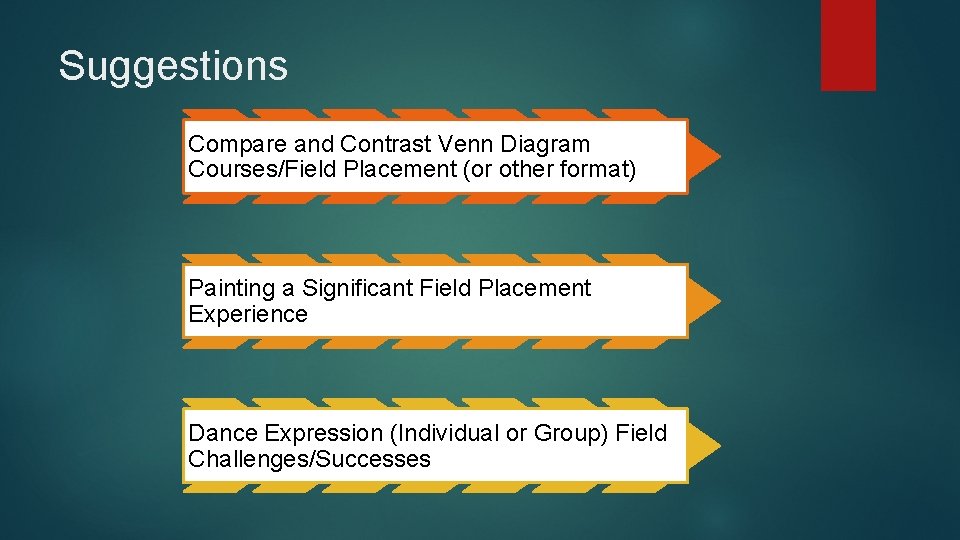 Suggestions Compare and Contrast Venn Diagram Courses/Field Placement (or other format) Painting a Significant Suggestions Compare and Contrast Venn Diagram Courses/Field Placement (or other format) Painting a Significant
