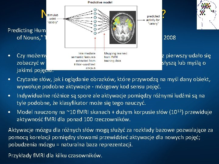 Neuroobrazowanie słów? Predicting Human Brain Activity Associated with the Meanings of Nouns, " T.