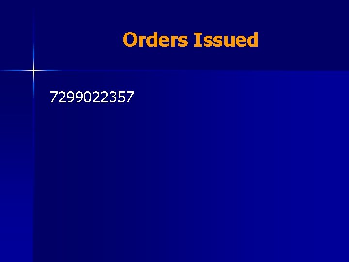 Orders Issued 7299022357 