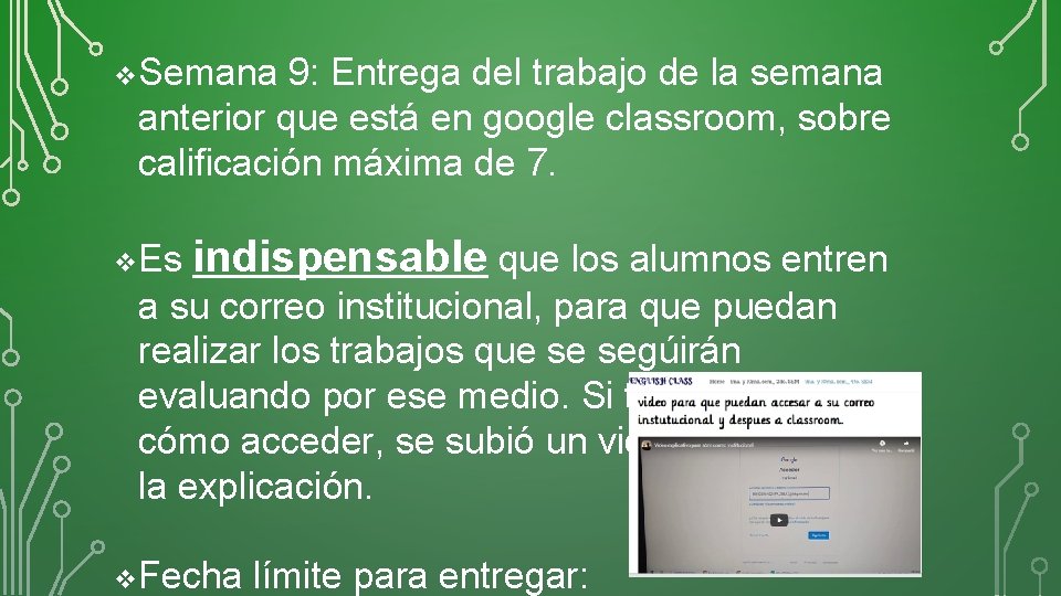 v Semana 9: Entrega del trabajo de la semana anterior que está en google