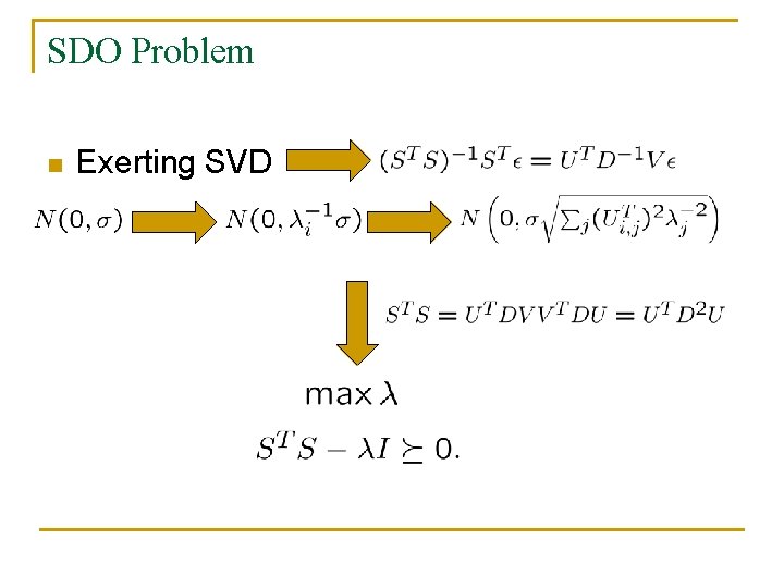 SDO Problem n Exerting SVD 