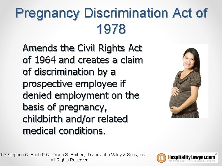 Pregnancy Discrimination Act of 1978 Amends the Civil Rights Act of 1964 and creates