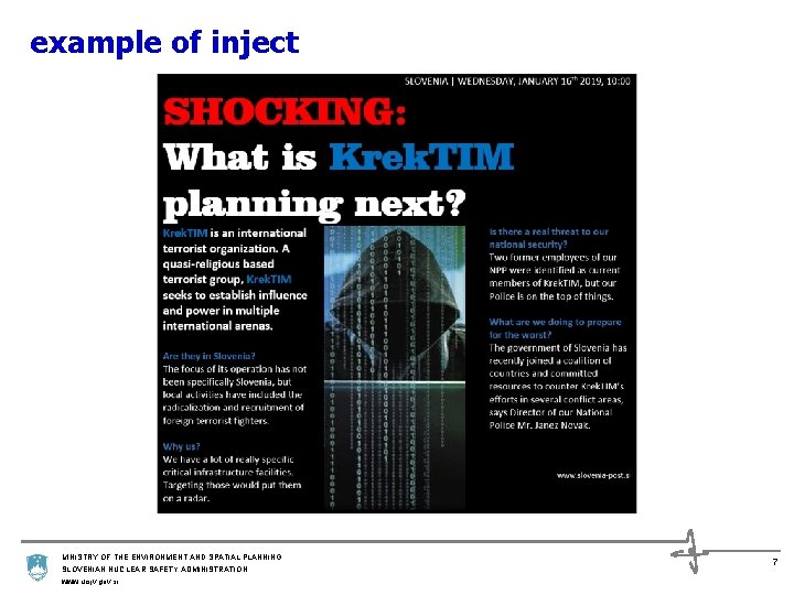 REPUBLIC OF SLOVENIA MINISTRY OF THE ENVIRONMENT AND
