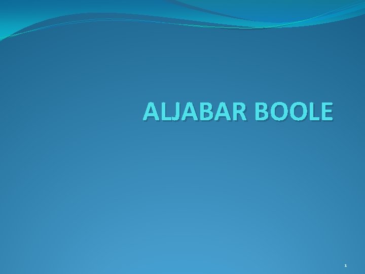ALJABAR BOOLE 1 
