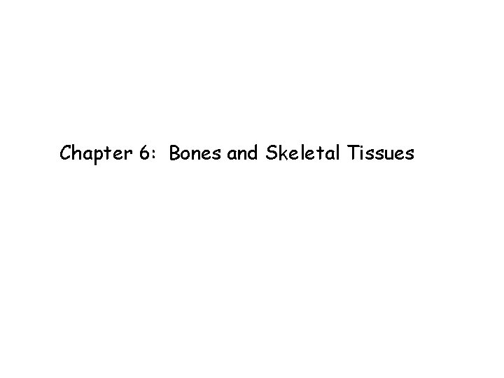 Chapter 6: Bones and Skeletal Tissues 