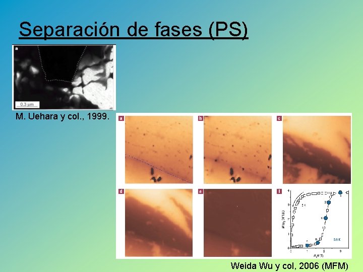 Separación de fases (PS) M. Uehara y col. , 1999. Weida Wu y col,