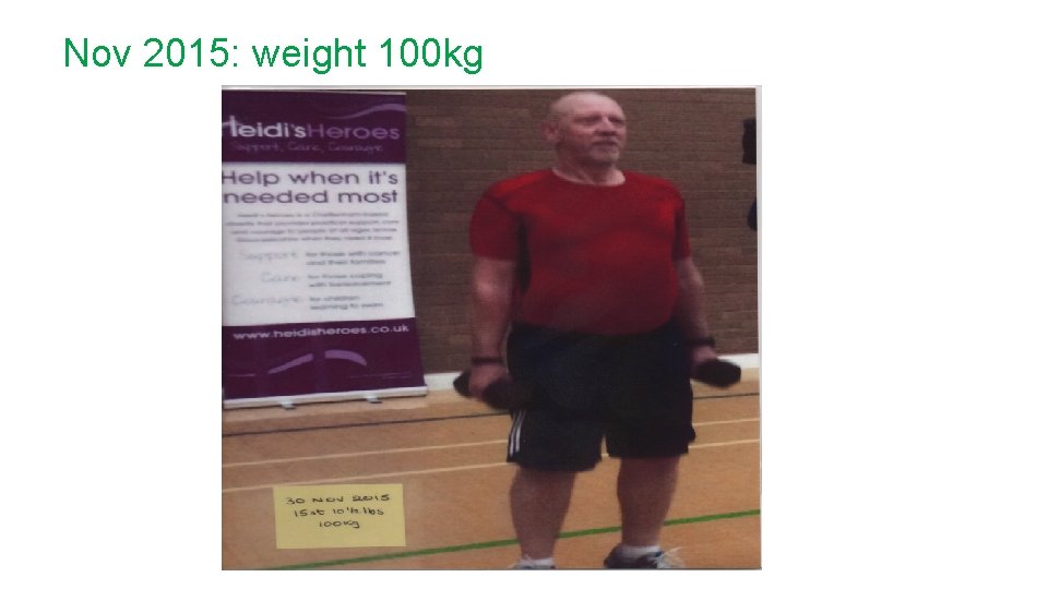 Nov 2015: weight 100 kg 