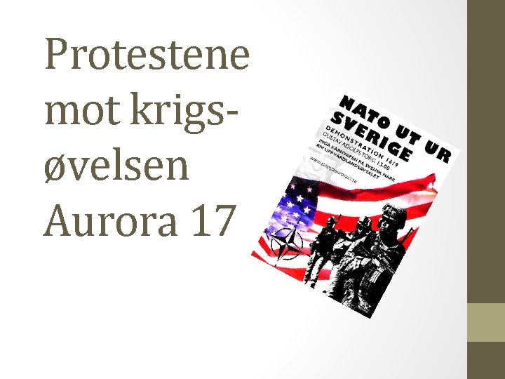 Protestene mot krigsøvelsen Aurora 17 