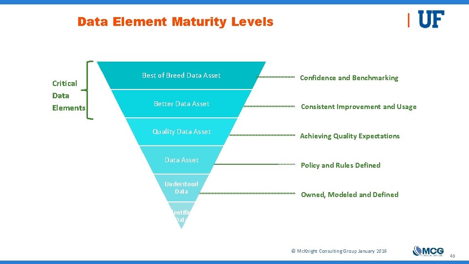 Data Element Maturity Levels Critical Data Elements Best of Breed Data Asset Better Data