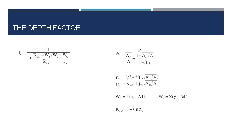 THE DEPTH FACTOR 