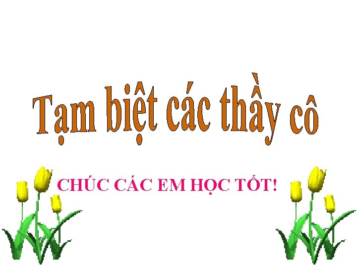 CHÚC CÁC EM HỌC TỐT! 