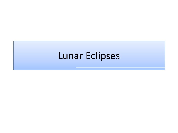 Lunar Eclipses 