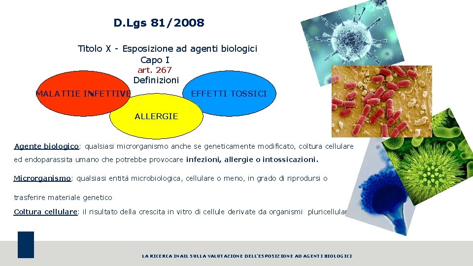 D. Lgs 81/2008 Titolo X - Esposizione ad agenti biologici Capo I art. 267