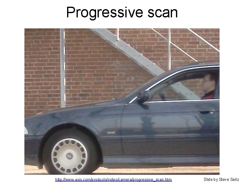 Progressive scan http: //www. axis. com/products/video/camera/progressive_scan. htm Slide by Steve Seitz 