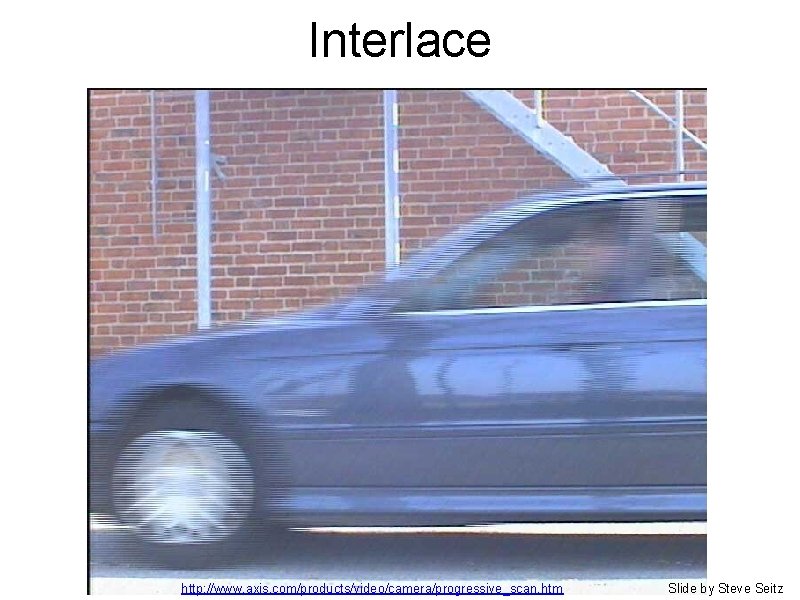 Interlace http: //www. axis. com/products/video/camera/progressive_scan. htm Slide by Steve Seitz 