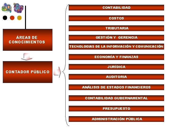 CONTABILIDAD COSTOS TRIBUTARIA ÁREAS DE CONOCIMIENTOS GESTIÓN Y GERENCIA TECNOLOGIAS DE LA INFORMACIÓN Y