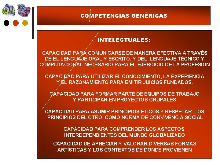 COMPETENCIAS GENÉRICAS INTELECTUALES: CAPACIDAD PARA COMUNICARSE DE MANERA EFECTIVA A TRAVÉS DE EL LENGUAJE