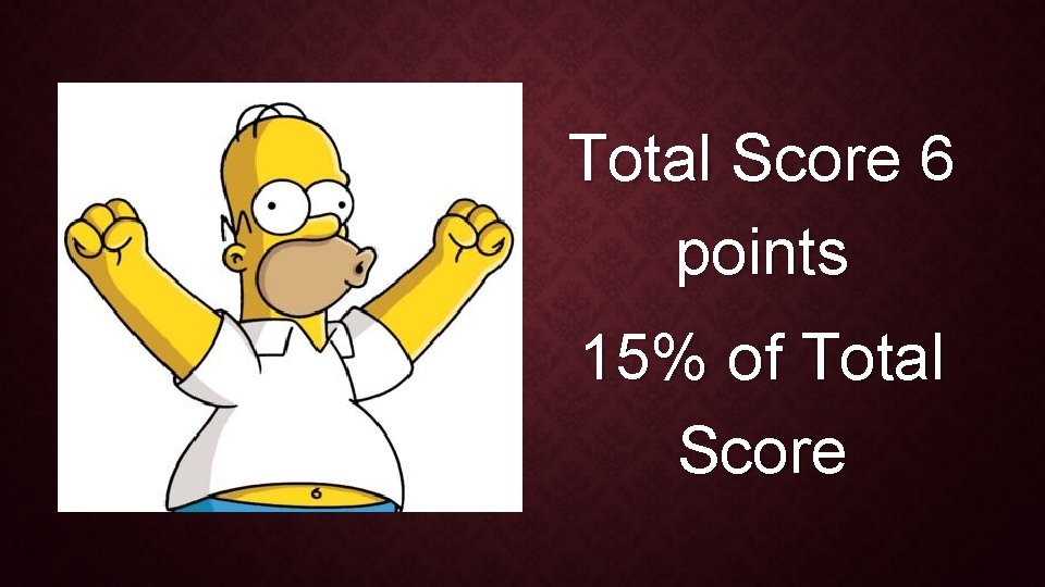 Total Score 6 points 15% of Total Score 