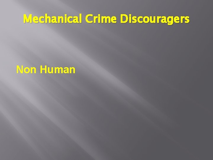 Mechanical Crime Discouragers Non Human 